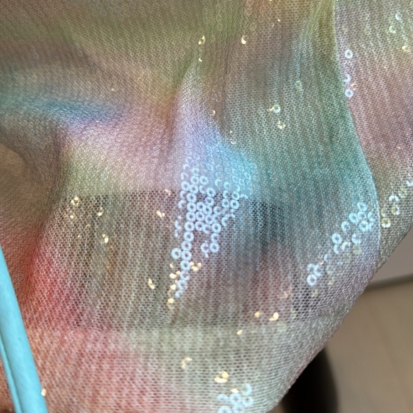 Amanda Uprichard Jacinta Rainbow Sequin Dress in Glow - Picture 8 of 9